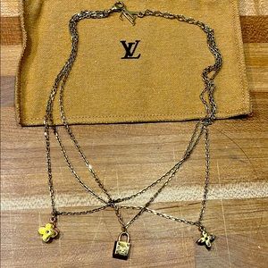 Louis Vuitton Gold Charm Necklace-3 Strand